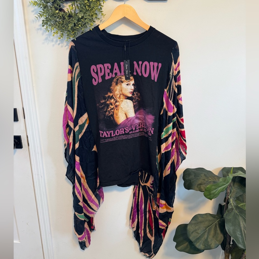 Custom Taylor Swift - Taylor's Version Speak Now Graphic Top with Kimono Sleeves